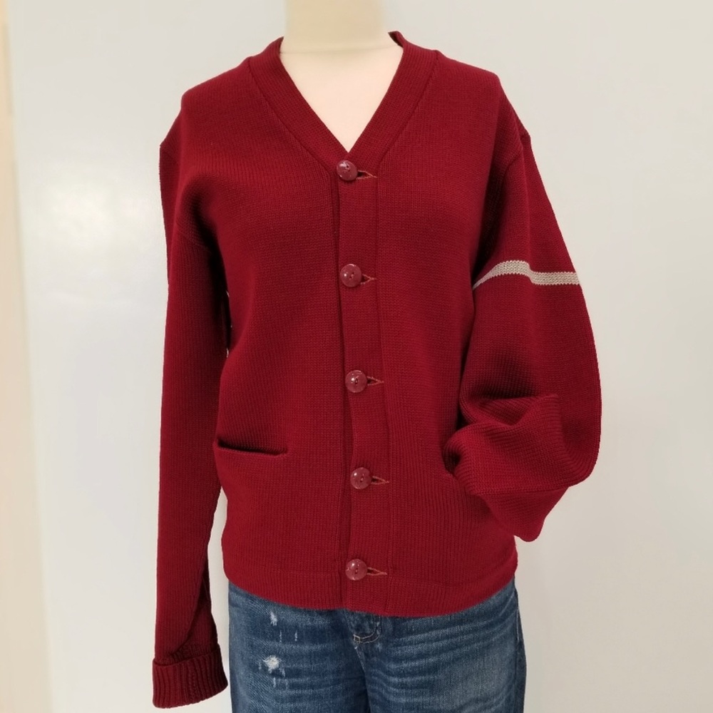 Vintage Burgundy red letterman jacket